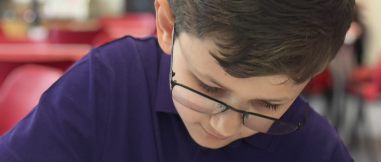 Boy studying